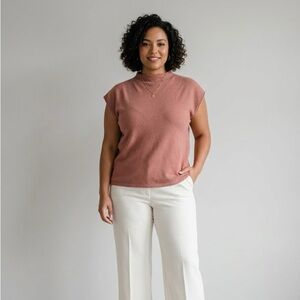 Vila Milano Soft Knit Cap-Sleeve Top | Size XL